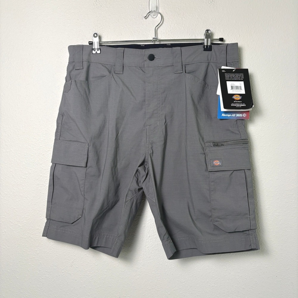 Dickies Cargo Shorts Women 12 Gray Performance Temp-iQ 365 Workwear SRF600GA NWT
